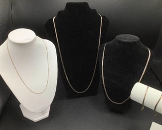 Sterling Silver and 14K Chains
