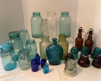 Vintage Glass Bottles and Insulators