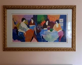 Brilliant matted and framed TARKAY signed and numbered serigraph, gilded frame size is 49 x 76.  Entitled "Small Talk" and priced small for this internationally beloved fine artist!
