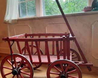 Authentic and rare 19th century GOAT CART.  Works beautifully, solid craftsmanship, original paint, and loaded with charm.  