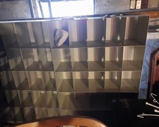 Great steel enameled white storage cubbies  1970s Italian........  great for organizing.  CHEAP CHIC