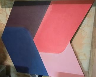 BIG canvas super-graphic 1970s painting by David Meyer