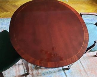 Kindel table top detail...Oval.   Shown without the  3 leaves .  Excellent condition & craftsmanship. 