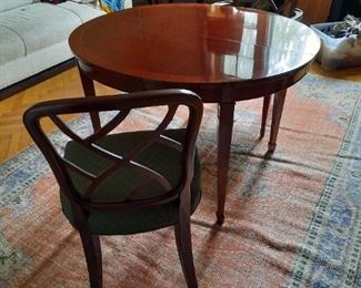 Kindel  Mahogany Federal style Oval table,  Hepplewhite Chairs  -  all excellent condition 