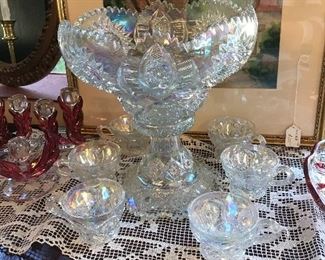 Love this Iridescent punch bowl set.  It's beautiful
