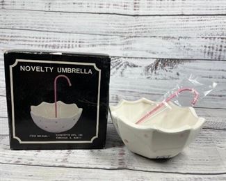 Novelty Umbrella Porcelain Statue Figurine