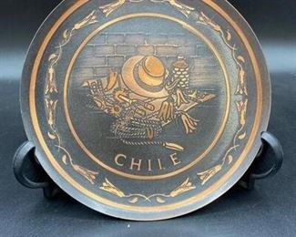 Metal Souvenir Wall Plate from Chile