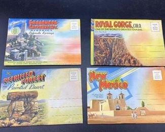 Vintage Set of Fold Out Postcards Vacation Souvenirs New Mexico Colorado Painted Desert