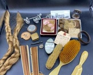 Lot of Vintage Dressing Table Personal Items Keepsakes