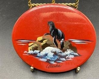 Vintage Alaska Souvenir Powder Makeup Compact