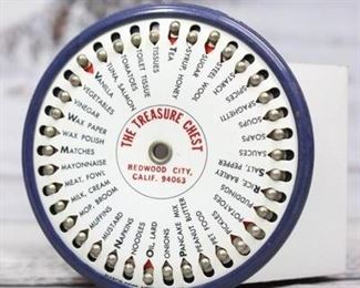 Vintage Remindex Grocery Store Pocket Checklist Metal Dial Shopping List