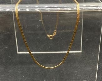 Flat Link 14k Yellow Gold Chain Necklace