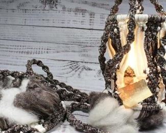 Long Vintage Hangable Macrame Lamp