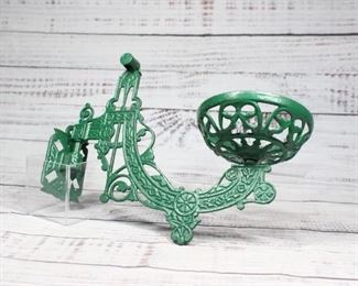 Vintage Green Iron Wall Bracket Candle Oil Lamp Holder Hardware