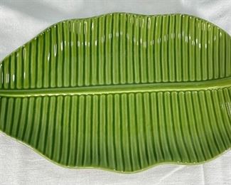 Ceramic Banana Leaf Serving Tray Platter Plate