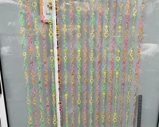 Funky Bright Colored Plastic Beaded Curtain Wall Hanging