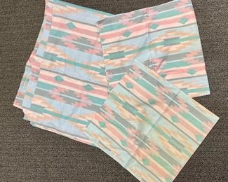 Retro Pastel Southwestern Sheet Set Pillow Cases Flat