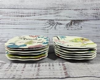 Twelve Days of Christmas Appetizer Plates Set of 12 by Rosanna