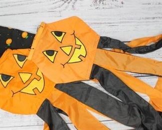 Pair of Pumpkin JackOLantern Halloween Outdoor Hangable Cloth Lantern Decoration