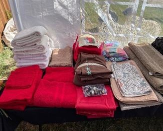 Towels, hand towels, Shower curtain, king and double bed sheet sets.