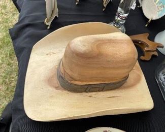 Wooden cowboy hat decor
