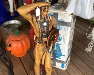 3 to 4 foot tall plastered chief Indian 