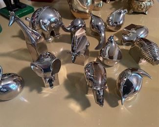 Dansk silver-plated mid-century styled - animals - 13 in the set