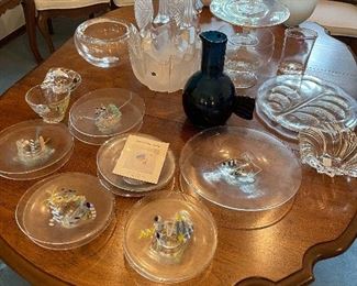Kohler blown glass plates, french crystal, Simon Pierce crystal and more!