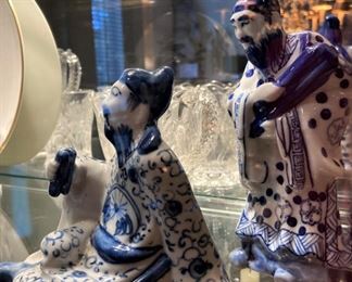 Blue & white Asian figures