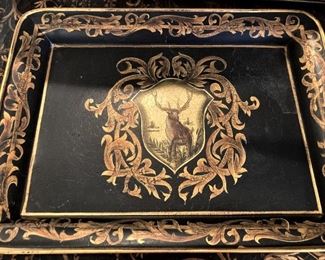 Black and gold deer tray