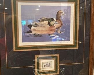 Framed duck art  of the Migratory Bird Hunting and Conservation Stamp