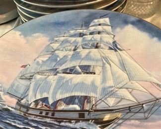 Plates from Germany - "Classic Rose Collection of Great American Sailing Ships"