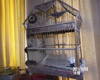 OLD BIRDCAGE WITH STAND