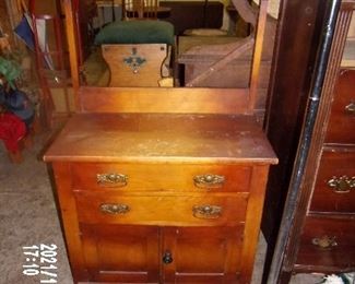 OLD COMMODE WITH TOWEL BAR