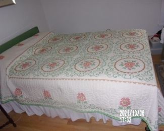 EMBROIDERED HAND STITCHED QUILT