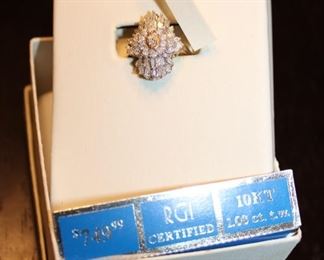 10K Gold & Diamond Cluster Ring