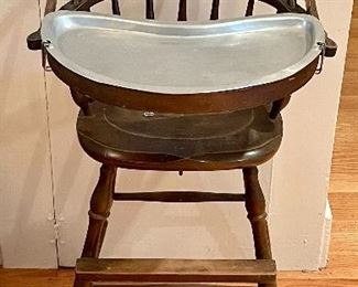 Antique High Chair with Metal Insert