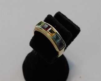 14K multi stone ring