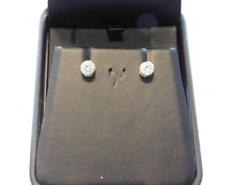 14K and Diamond ear rings, Bezel set and over 1.25 tcw