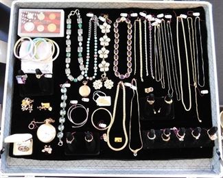 Full case of gold jewelry