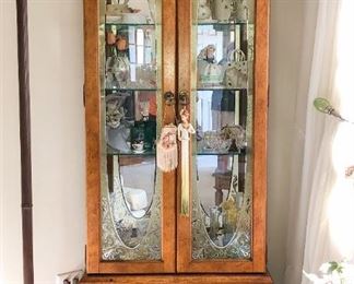 Lighted Curio Cabinet w/Etched Glass ~ $125.00           71" H x 28.5" W x 12" D 