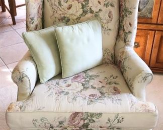 Arcadia Furniture Floral Wingback Chair ~ $75.00       
42" H x 30" W x 36" D  