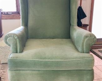 Green Wingback Chair ~ $60.00 41" H x 30" W x 33" D 