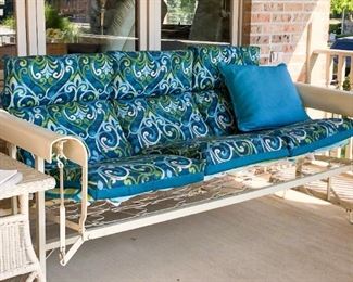 Vintage Metal Porch Glider with Spring Seating. Great Condition! 30" H x 76" W x 32" D ~ $520.00 