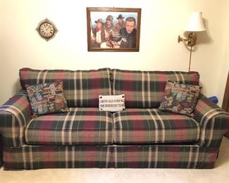 Kroehler Fine Furniture Plaid Queen Sleeper ~ $160.00 35" H x 93" W x 37" D