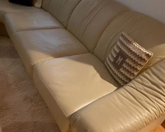 Leather Sectional, Mint Condition also with 2 Club Chairs and Ottoman