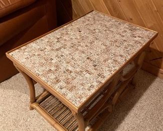 Pair of mosaic top end tables