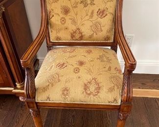 Safavieh 11' Fruitwood Dining Room Table: INCLUDES: 6 Side Chairs, 2 Captain Chairs, Fruitwood Sidetable