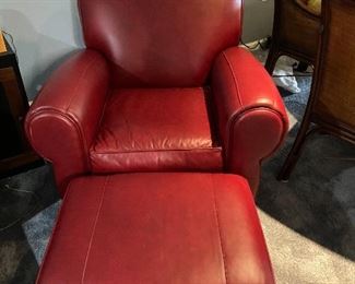Pottery Barn Club Chair and Ottoman
