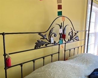 4 Post Iron Bed with crescent moon design